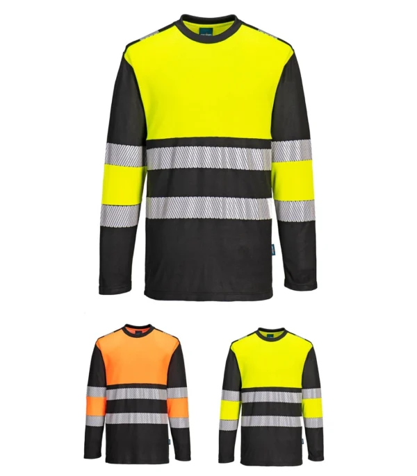 Portwest PW312 - PW3 Hi-Vis Cotton Comfort Class 1 T-Shirt L/S
